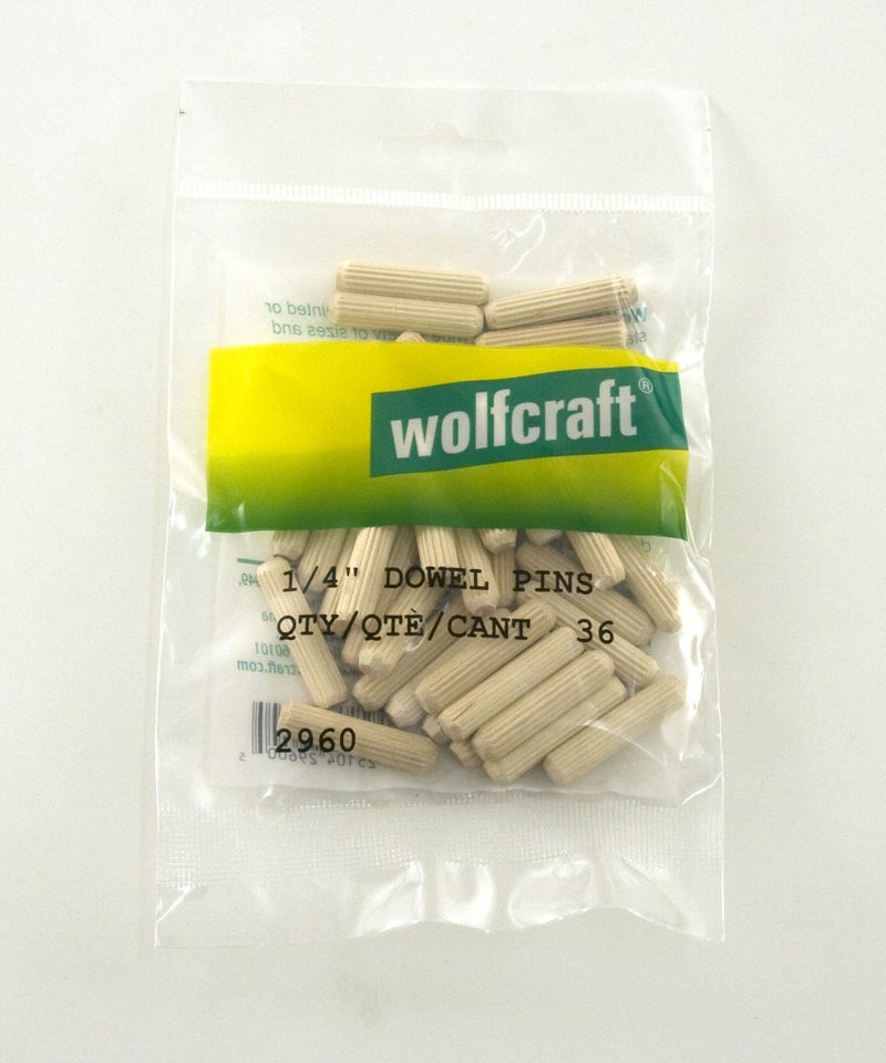 Wolfcraft 2960405 1/4 in (6 mm) x 1 1/8 in (29 mm) Fluted Beechwood Dowel Pin  36-Pack - Image 2